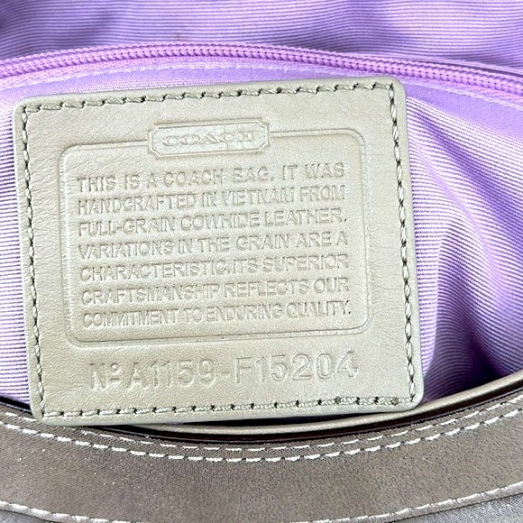 COACH F15204 Champagne Metallic Shimmer Tote Shoulder Bag - Picture 10 of 13